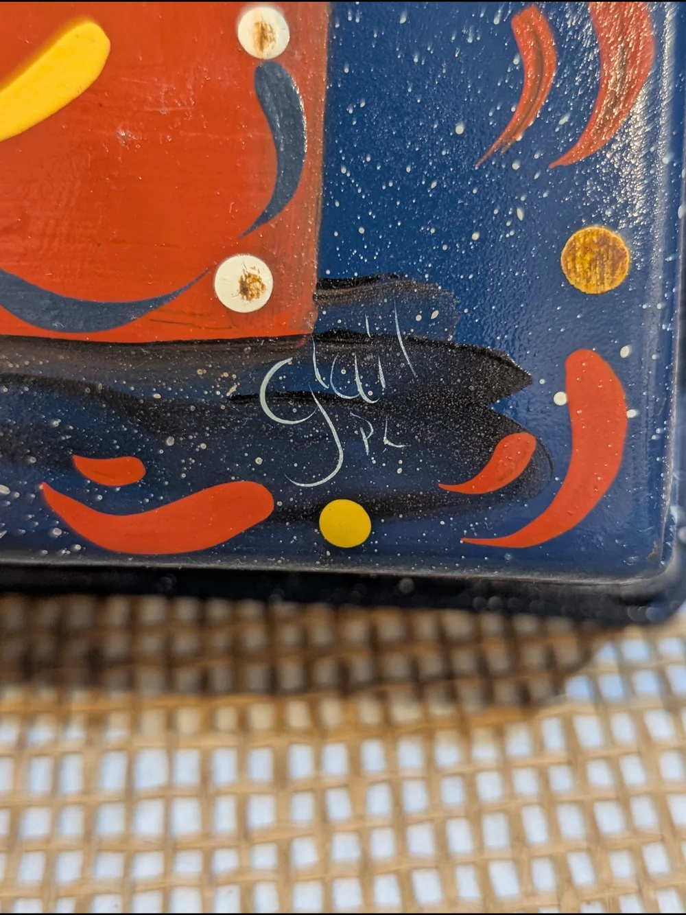 Vintage 80s Hand Painted Kitchen Decor Bread Baking